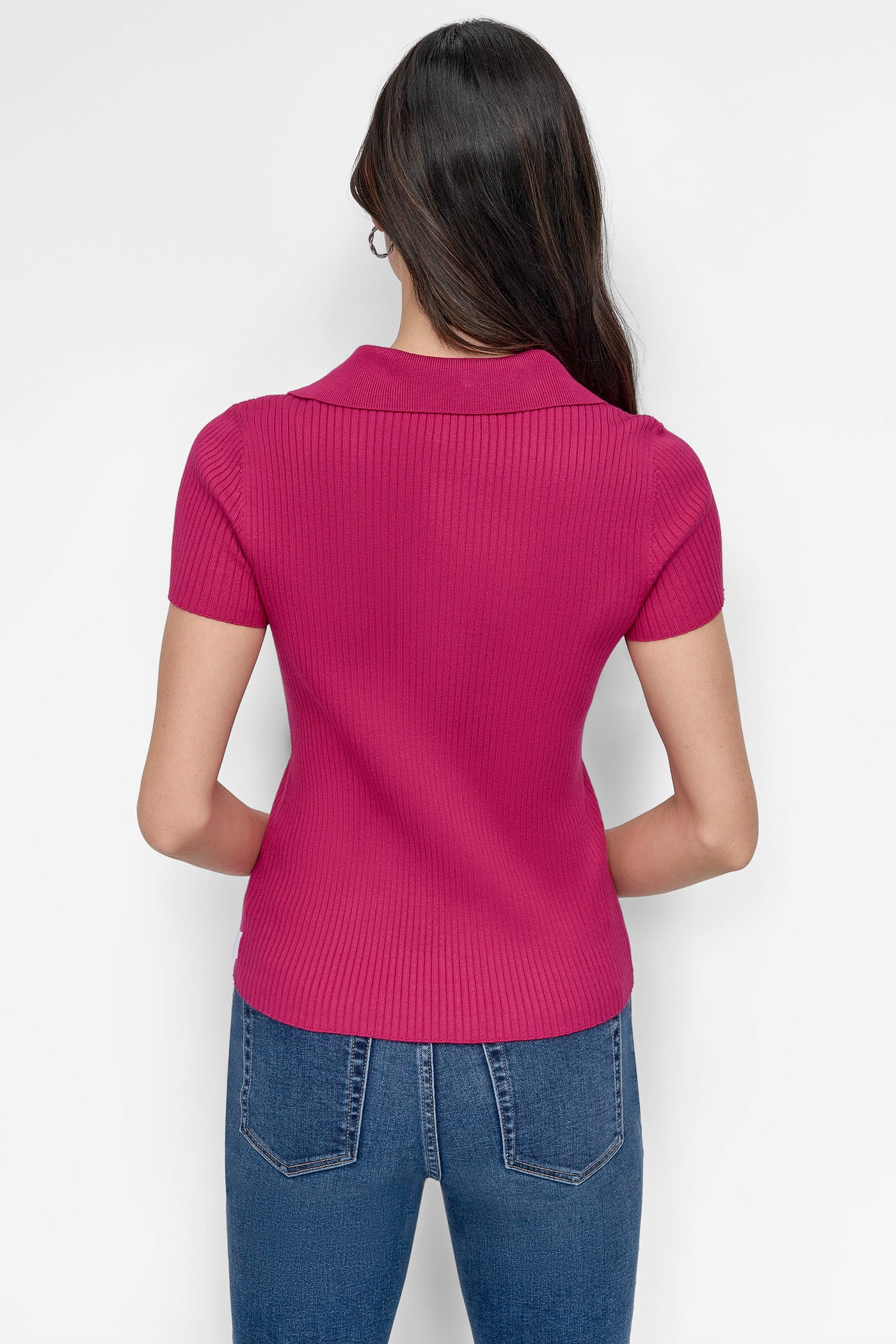 Classic Ribbed Polo Knit Sweater