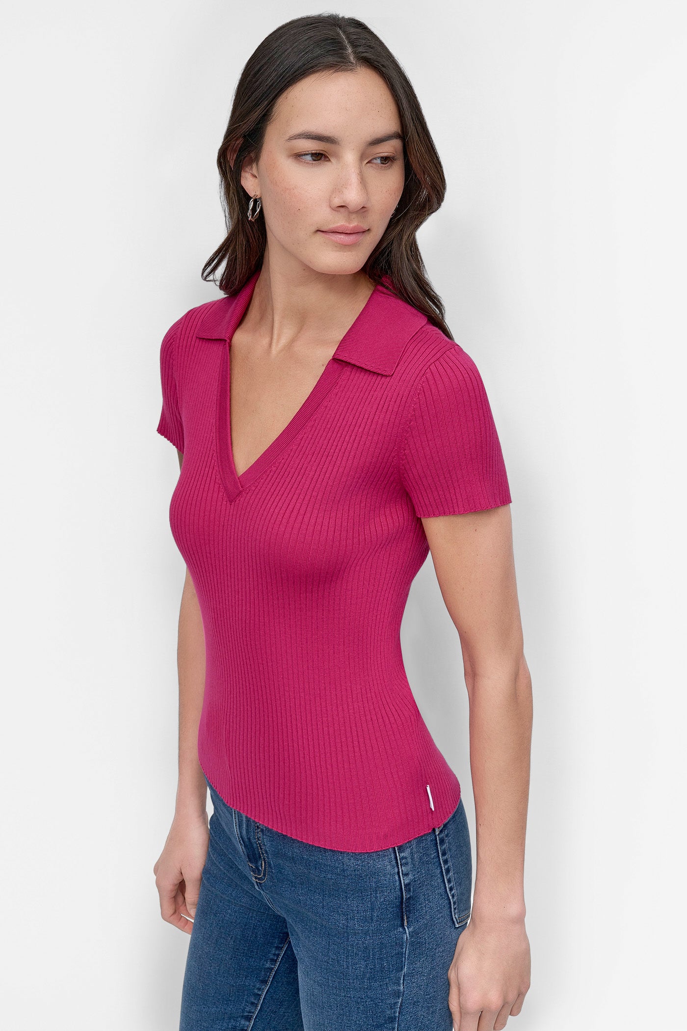 Classic Ribbed Polo Knit Sweater
