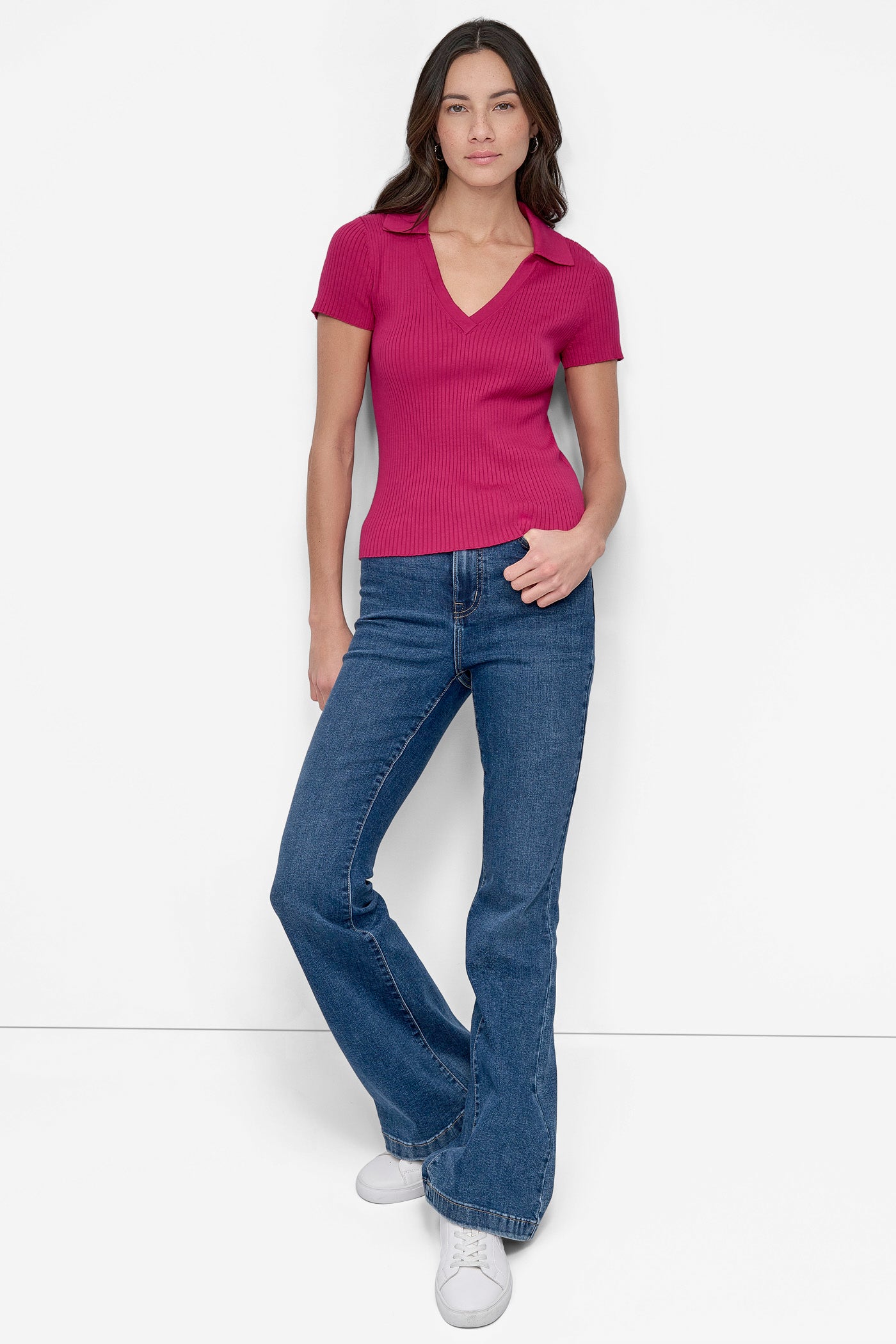 Classic Ribbed Polo Knit Sweater