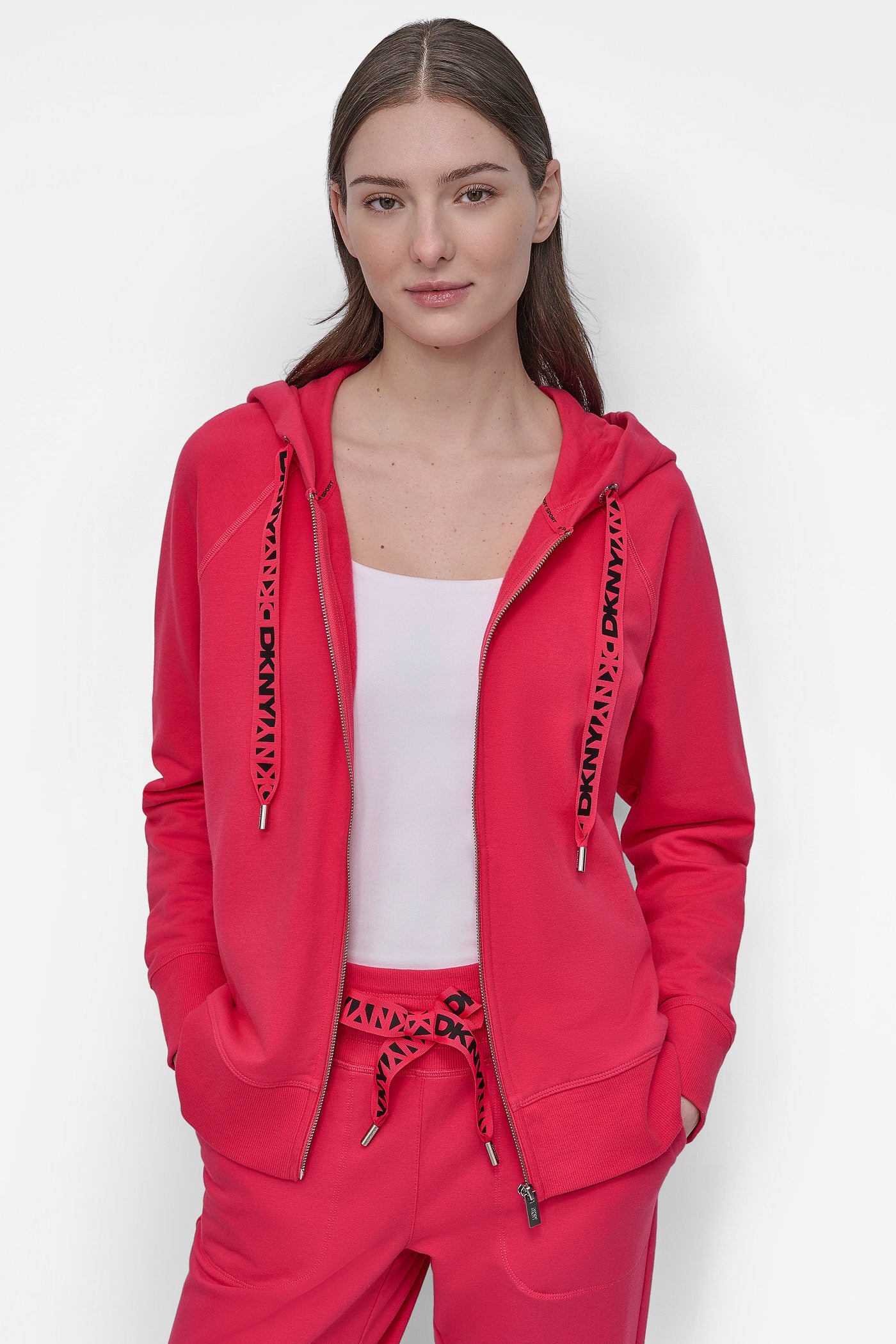 Logo Embroidered Drawstring Hoodie
