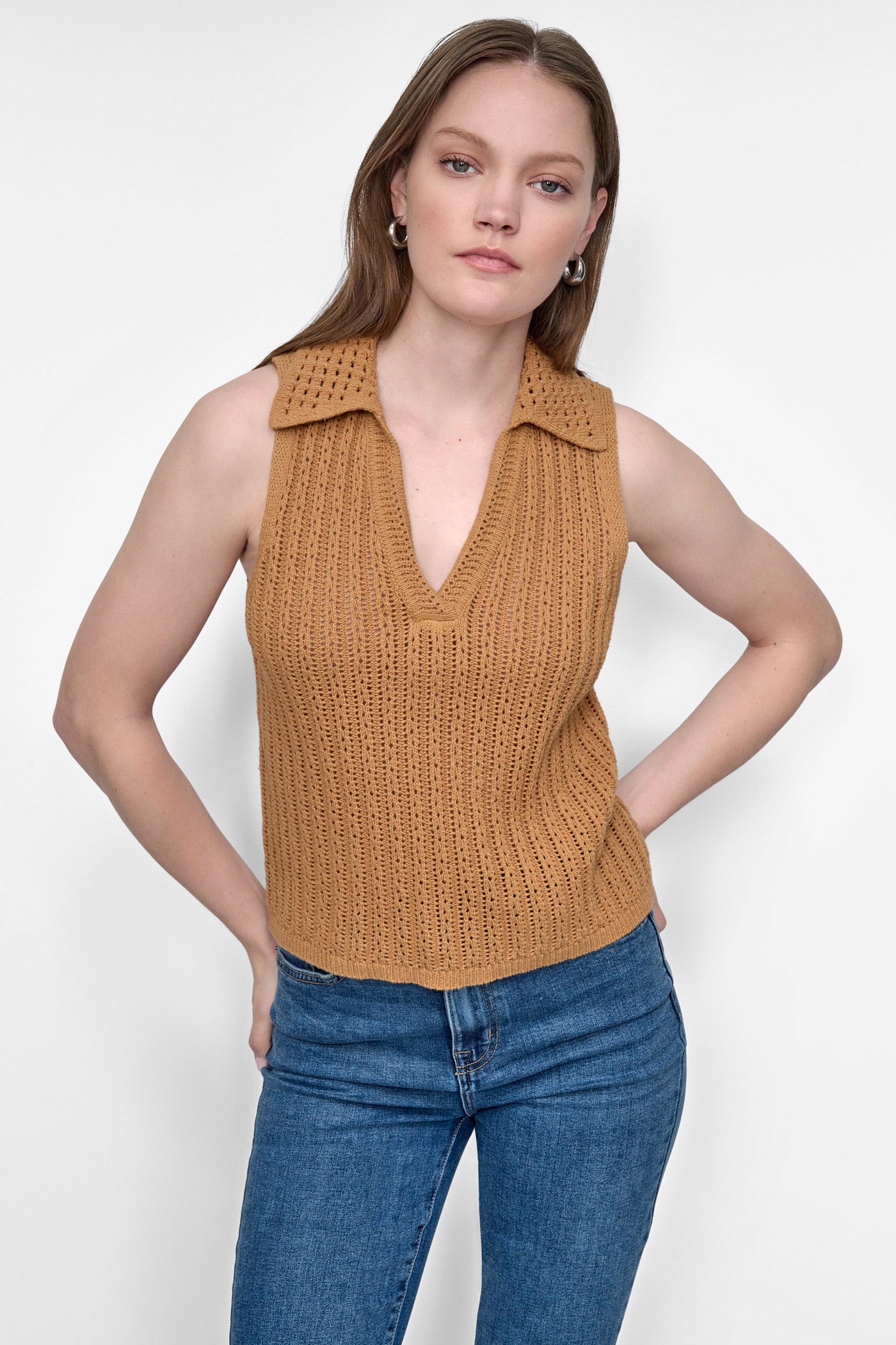 Breathable Open-Knit Polo Shirt