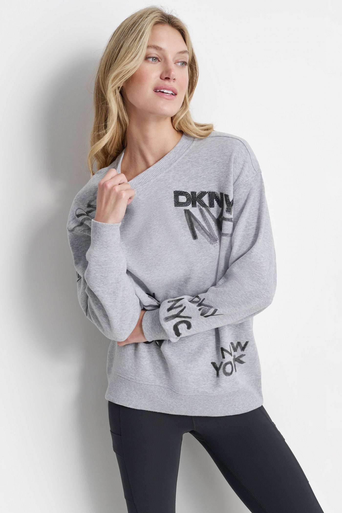 Graffiti Print Logo Crewneck Sweatshirt