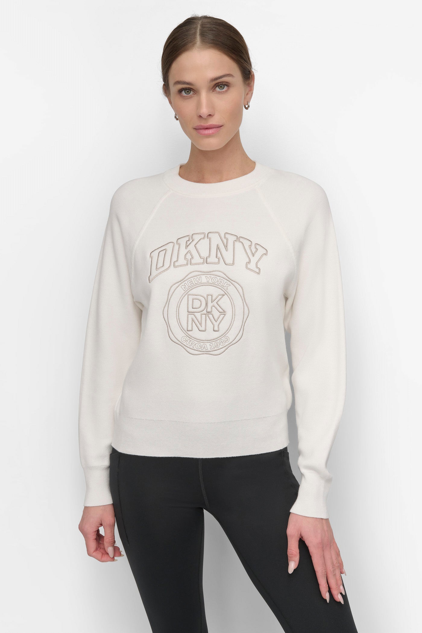 Embroidered Varsity Crewneck Sweatshirt