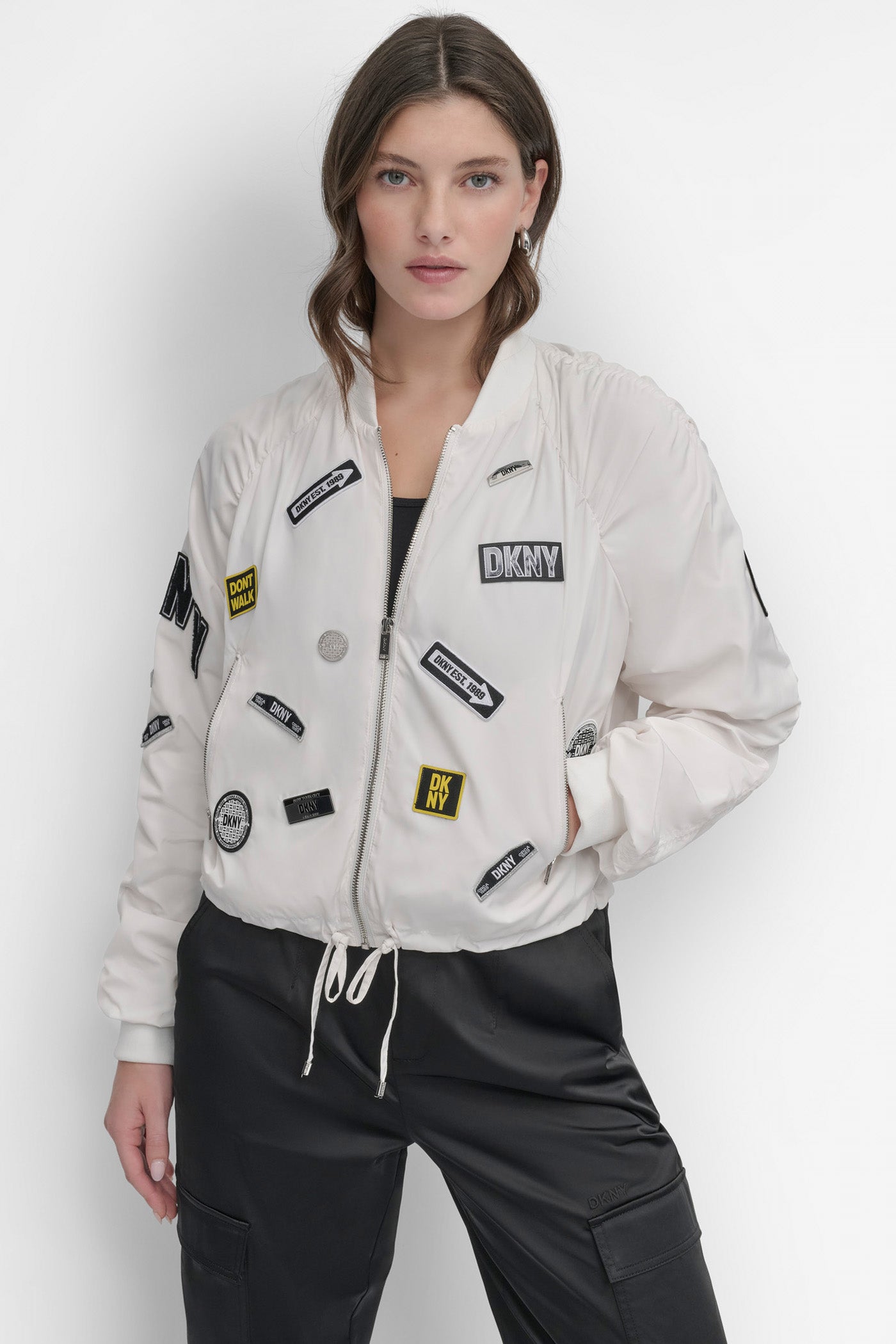 Stylish Cropped Embellished Bomber Jacket