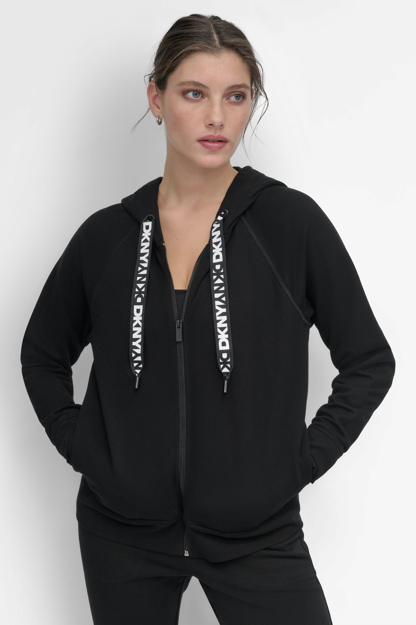 Logo Embroidered Drawstring Hoodie