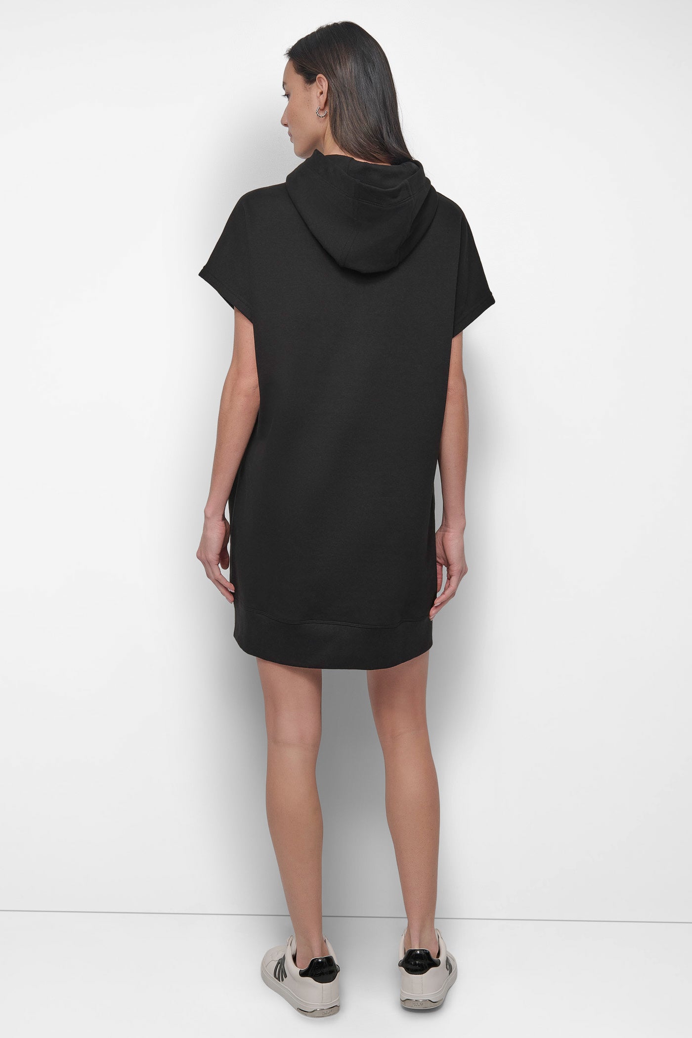 Crystal-Embellished Mini Hoodie Dress