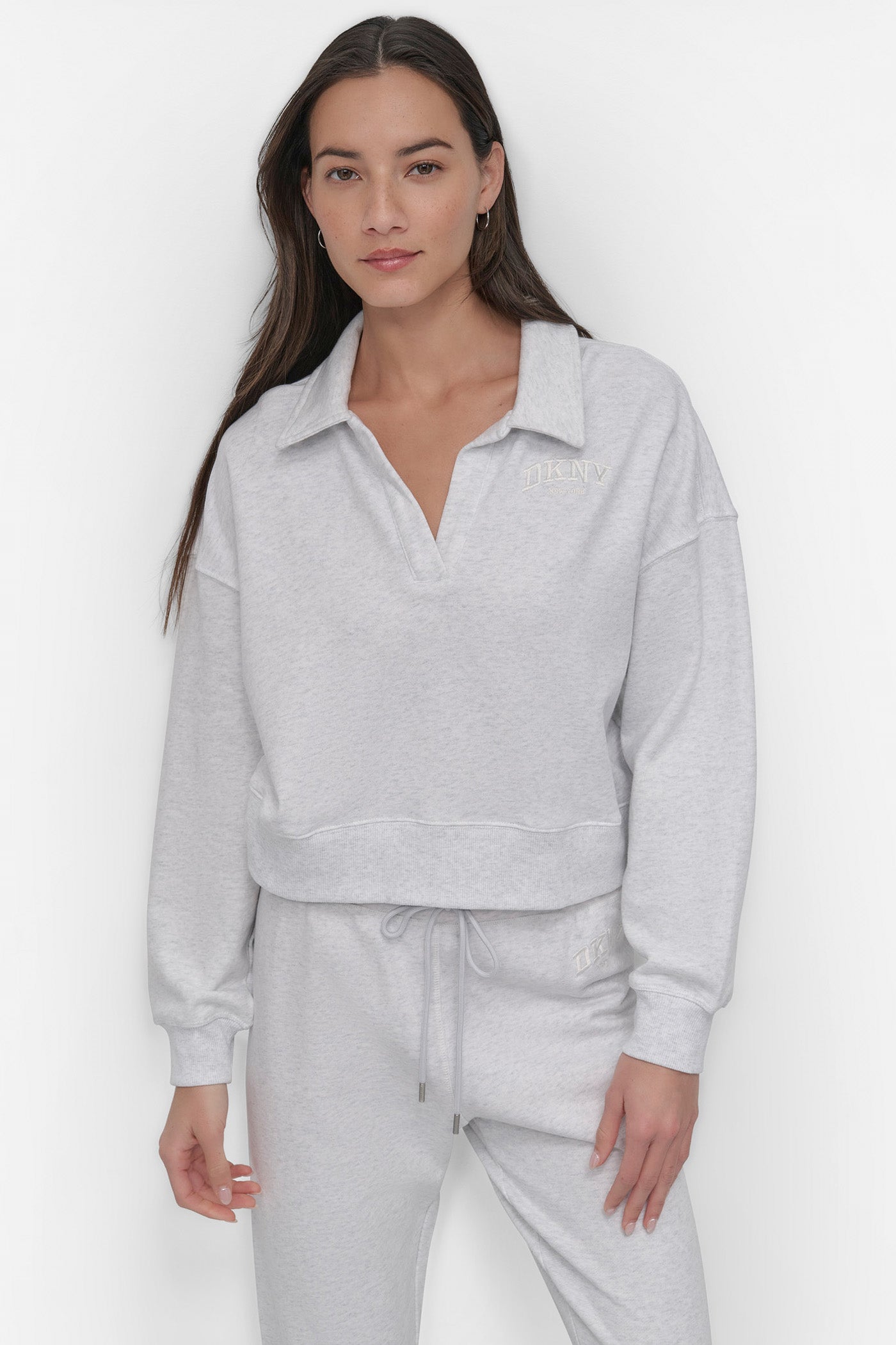 Varsity Logo Polo Cropped Sweatshirt