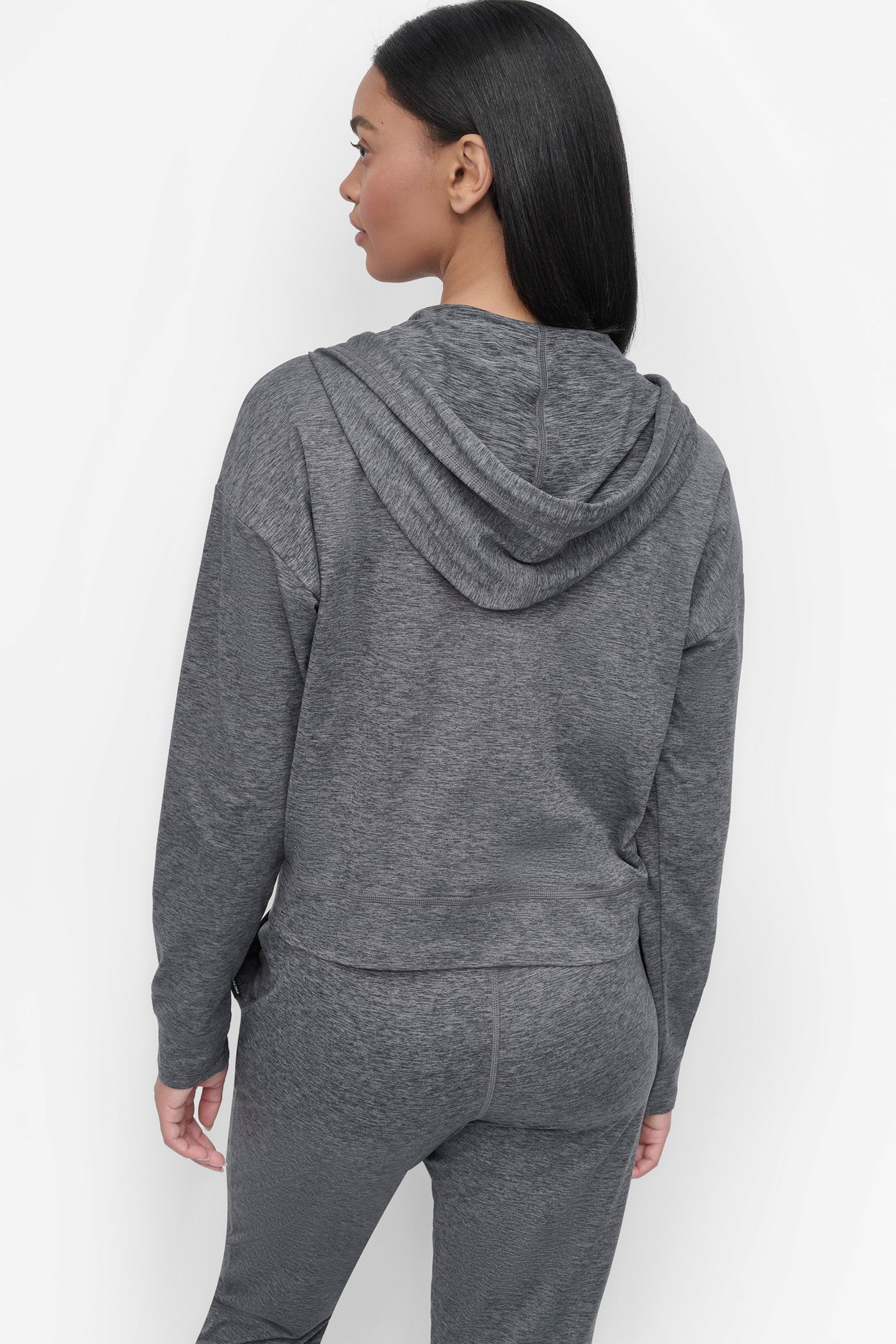 Space-Dyed Cropped Hoodie - Trendy & Comfortable