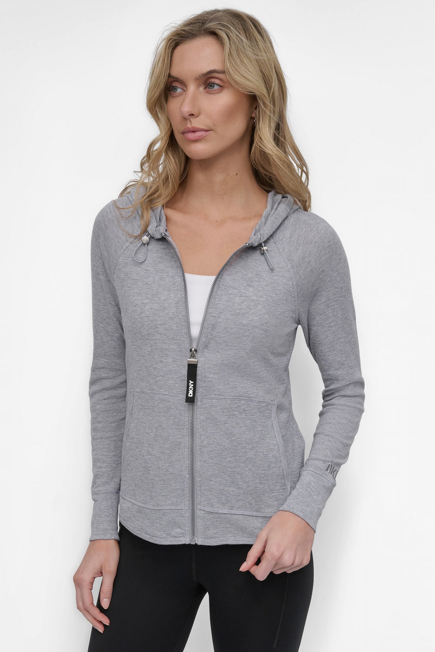 Slub Waffle Knit Hoodie - Soft & Stylish Pullover