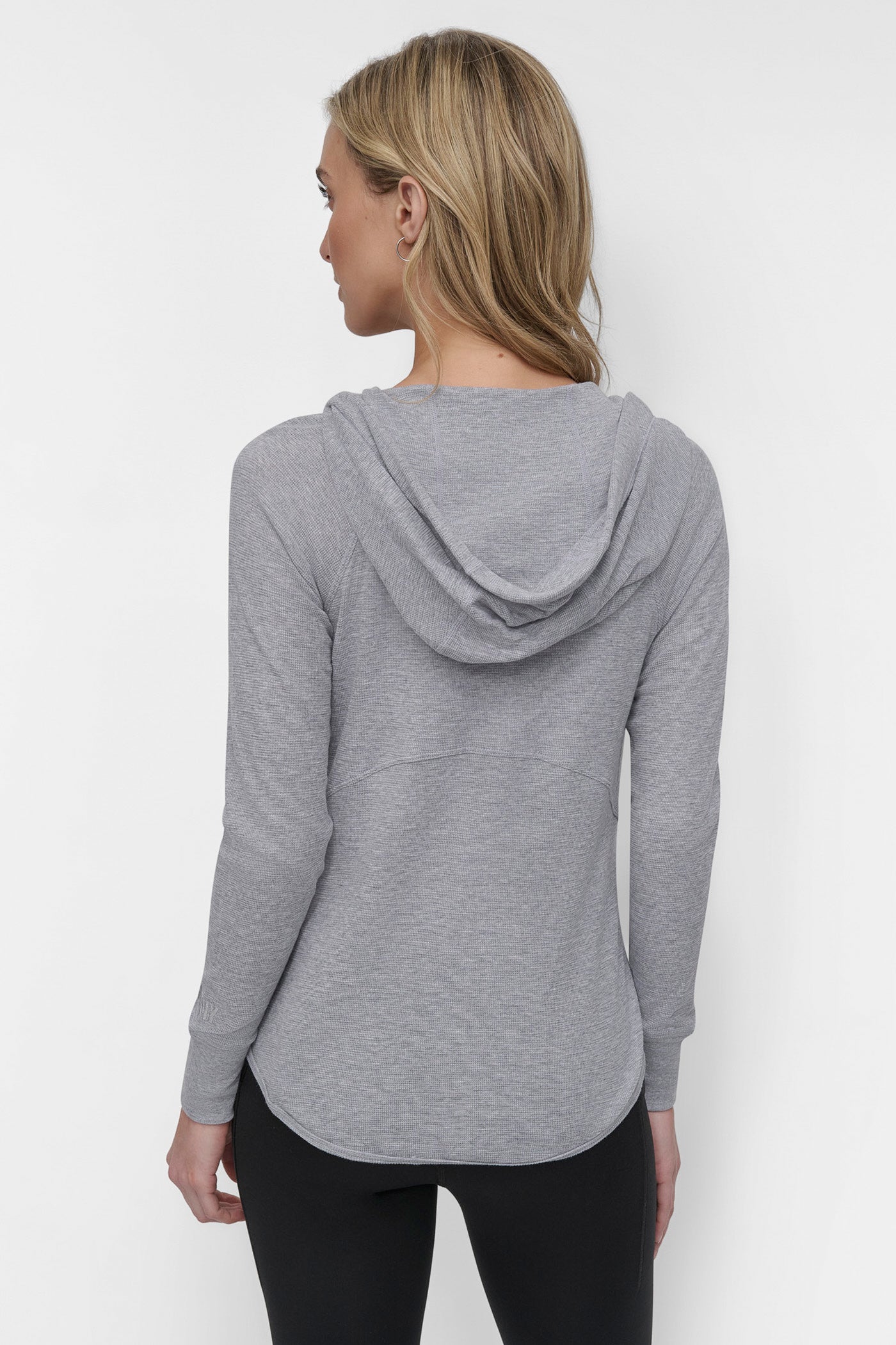 Slub Waffle Knit Hoodie - Soft & Stylish Pullover