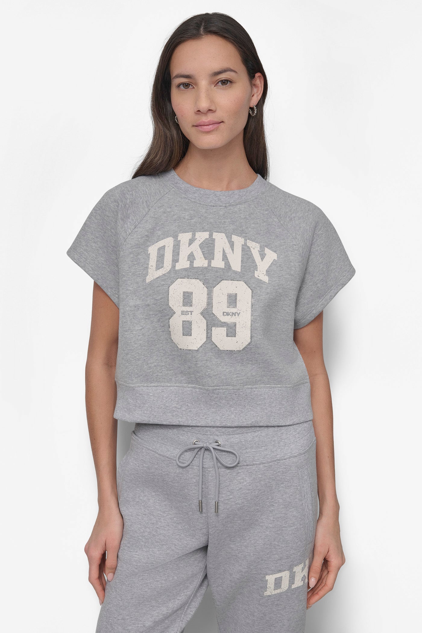 Cropped Logo Sweatshirt with Crystal Embellishment