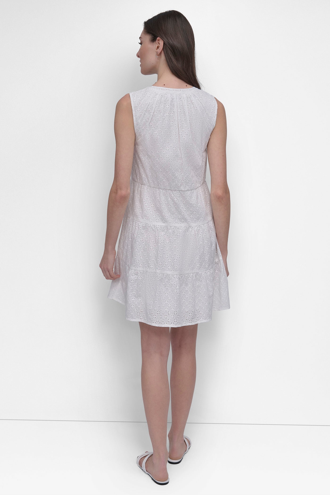 Breathable Sleeveless Eyelet Summer Dress