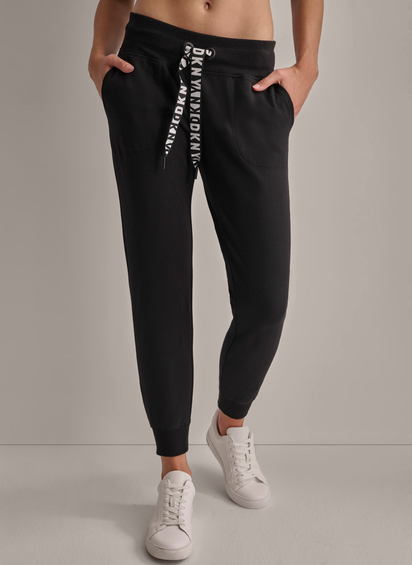 Two-Tone Drawcord Jogger Pants for Casual Wear