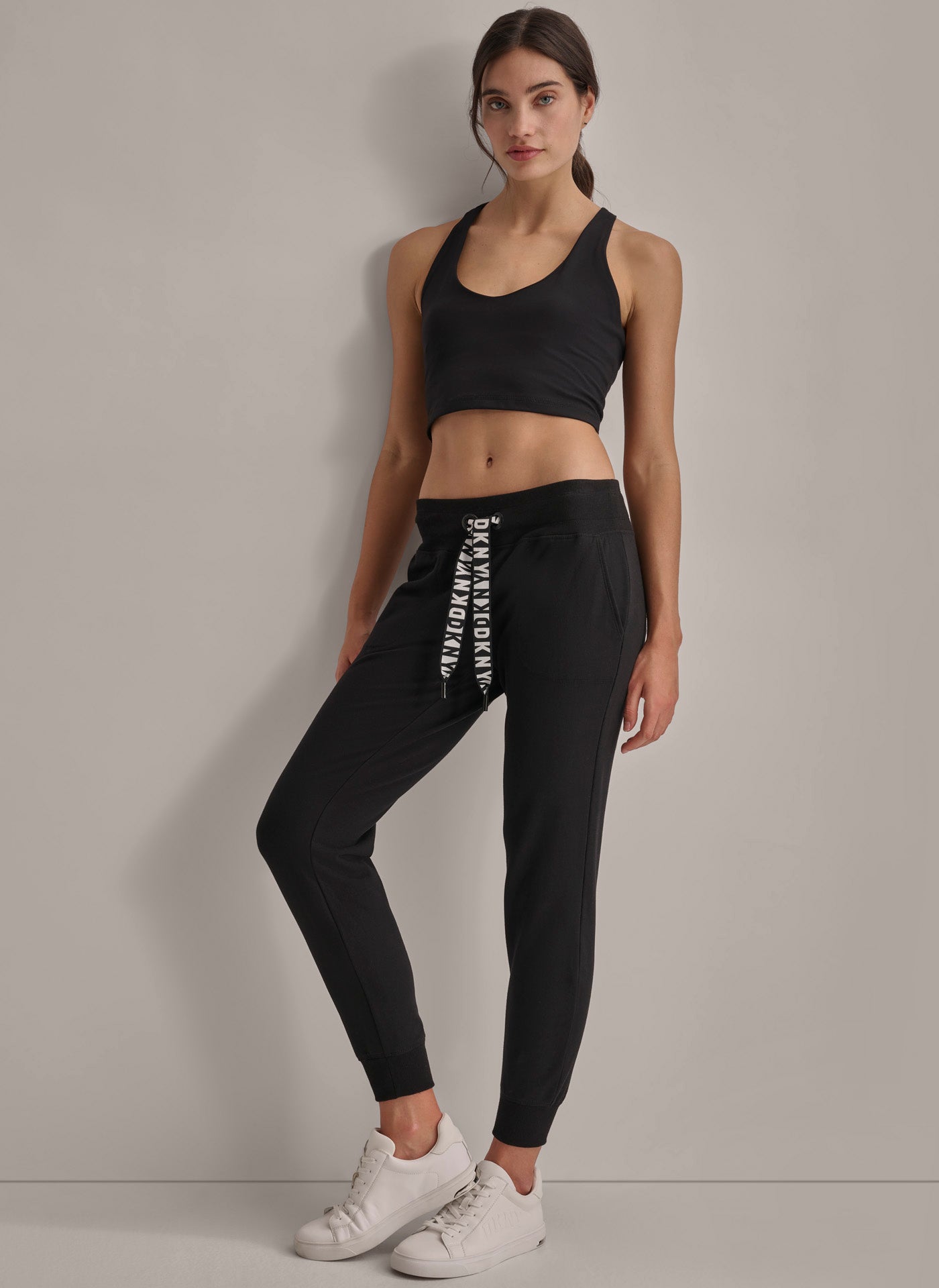 Two-Tone Drawcord Jogger Pants for Casual Wear