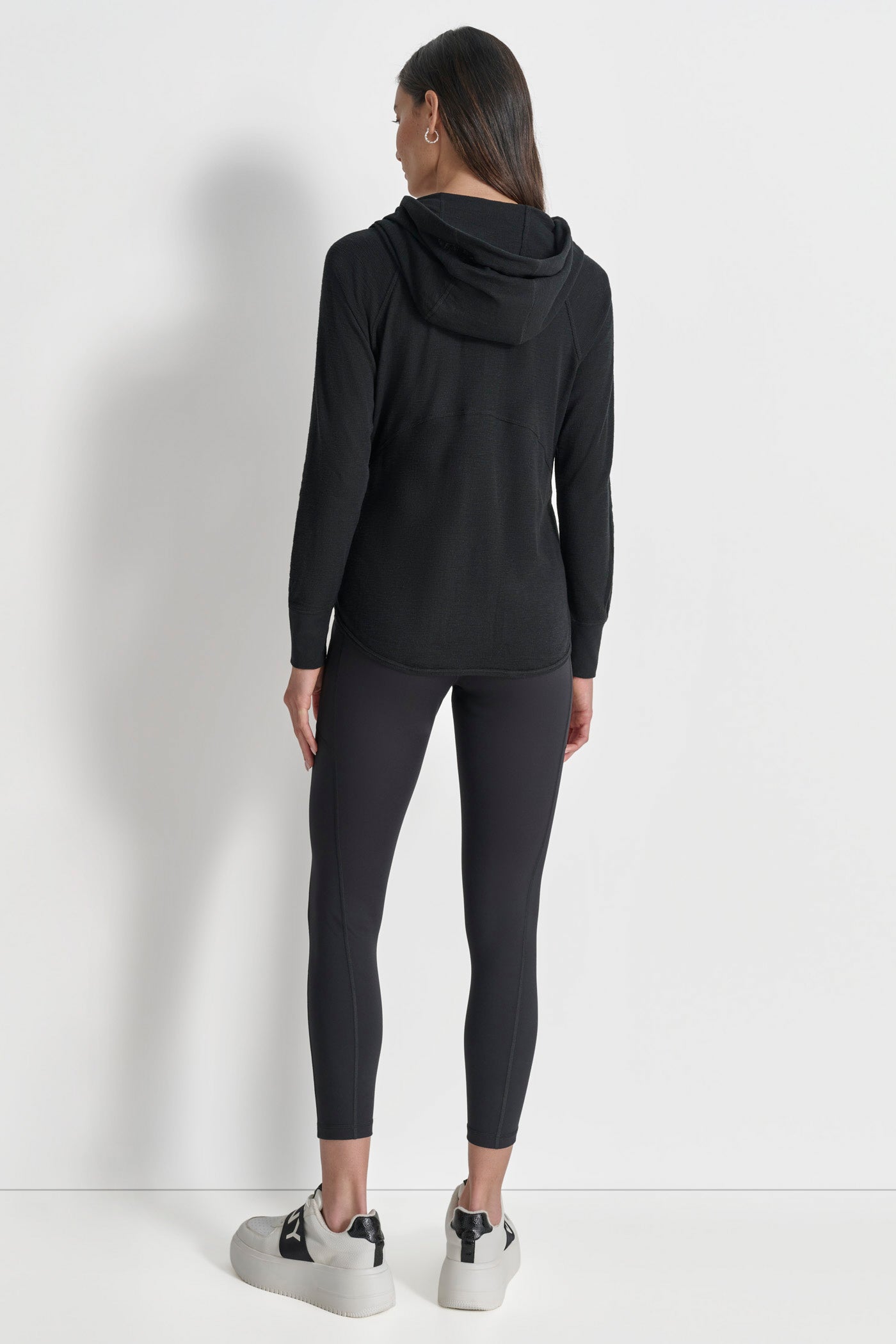 Slub Waffle Knit Hoodie - Soft & Stylish Pullover
