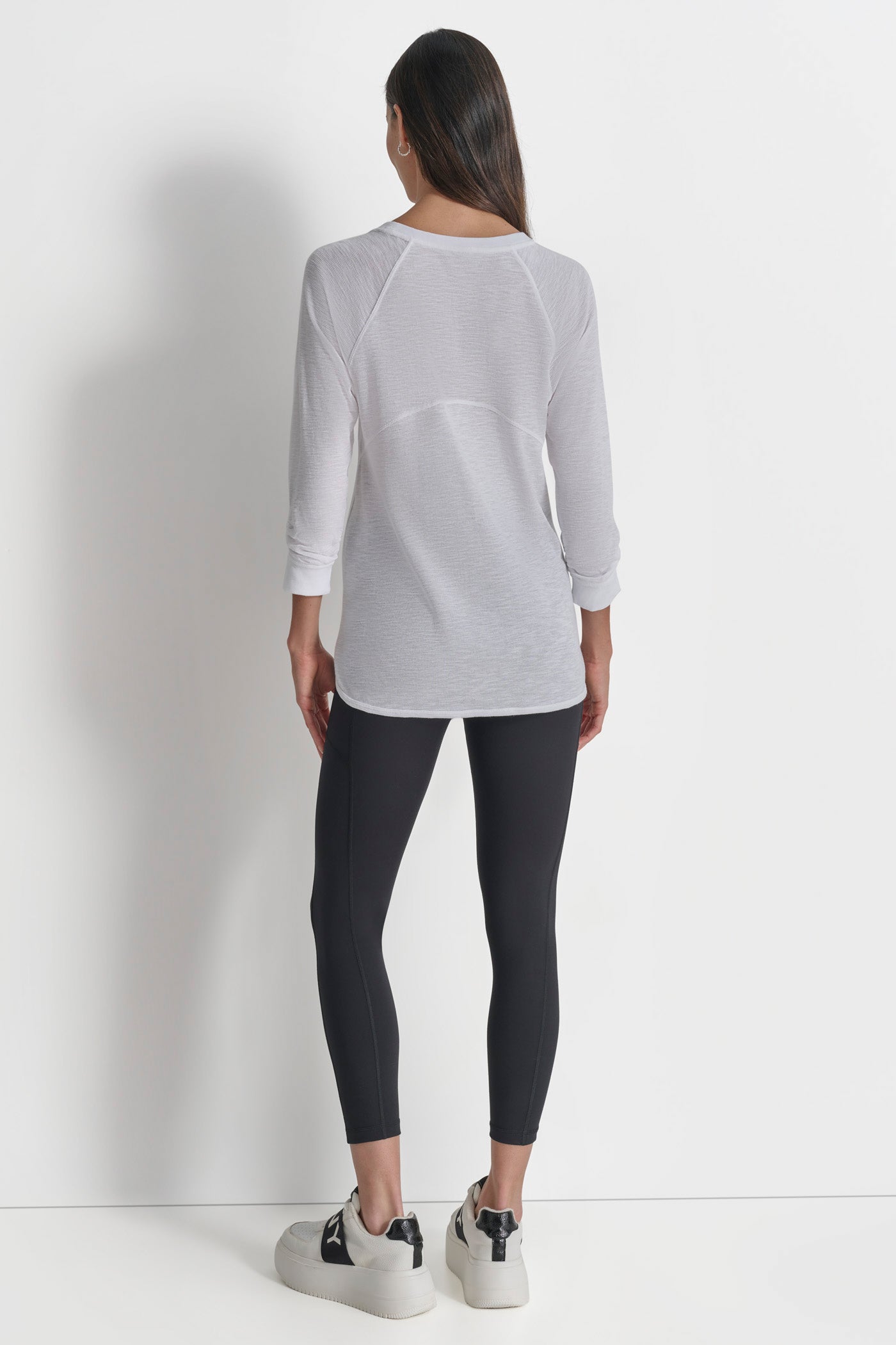Ruché Slub Waffle-Knit 3/4 Sleeve Tee