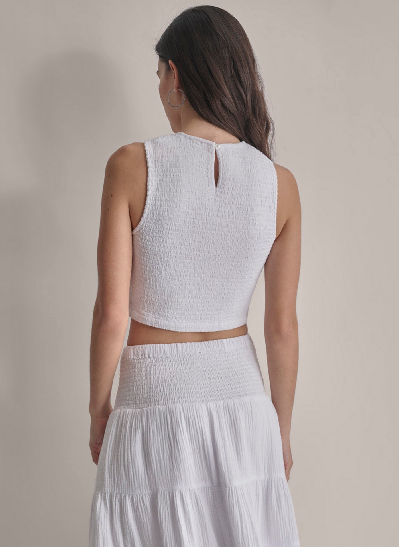 Smocked Cropped Tank Top