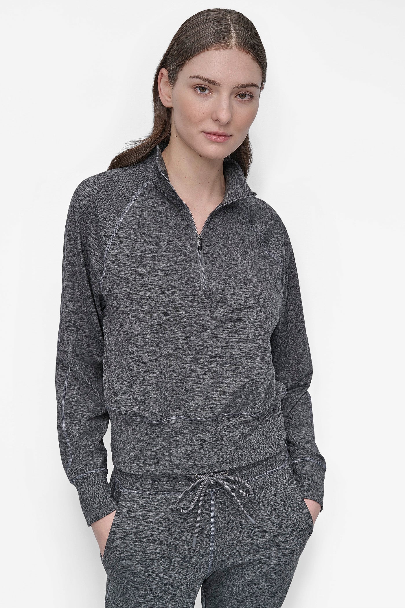 Spacedye Raglan Pullover - Half Zip Sweatshirt