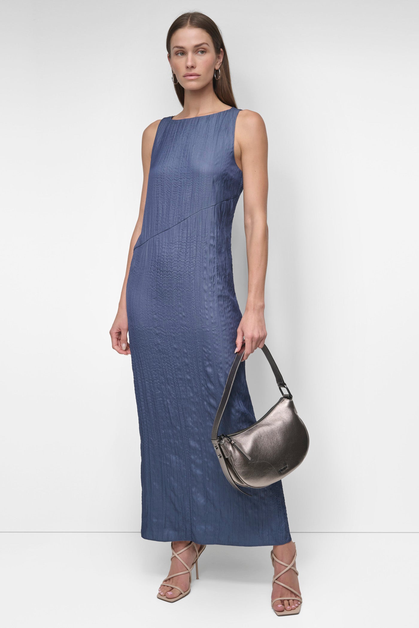 Broomstick Twill Midi Dress - Sleeveless