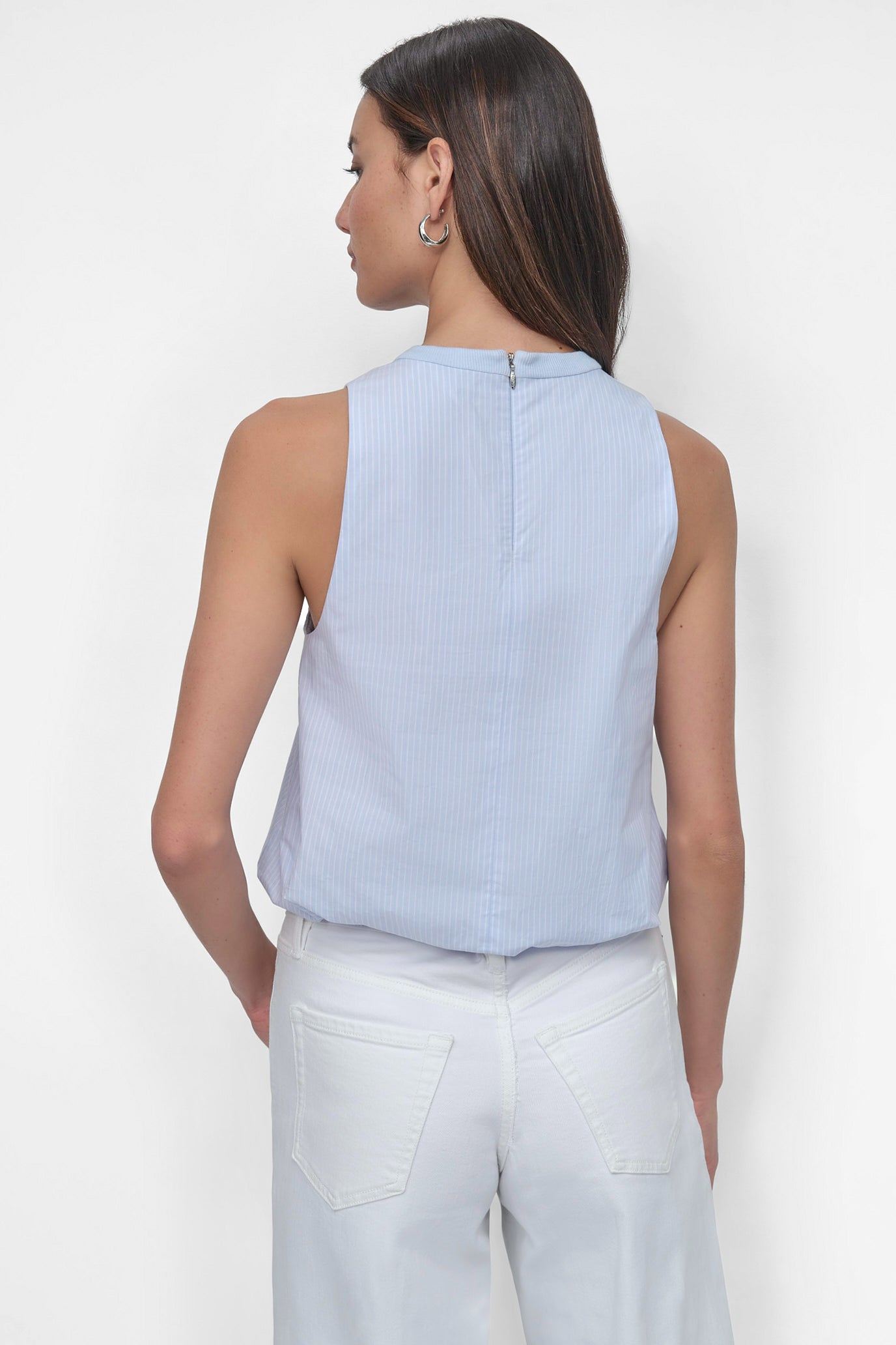 Cropped Bubble Sleeve Top