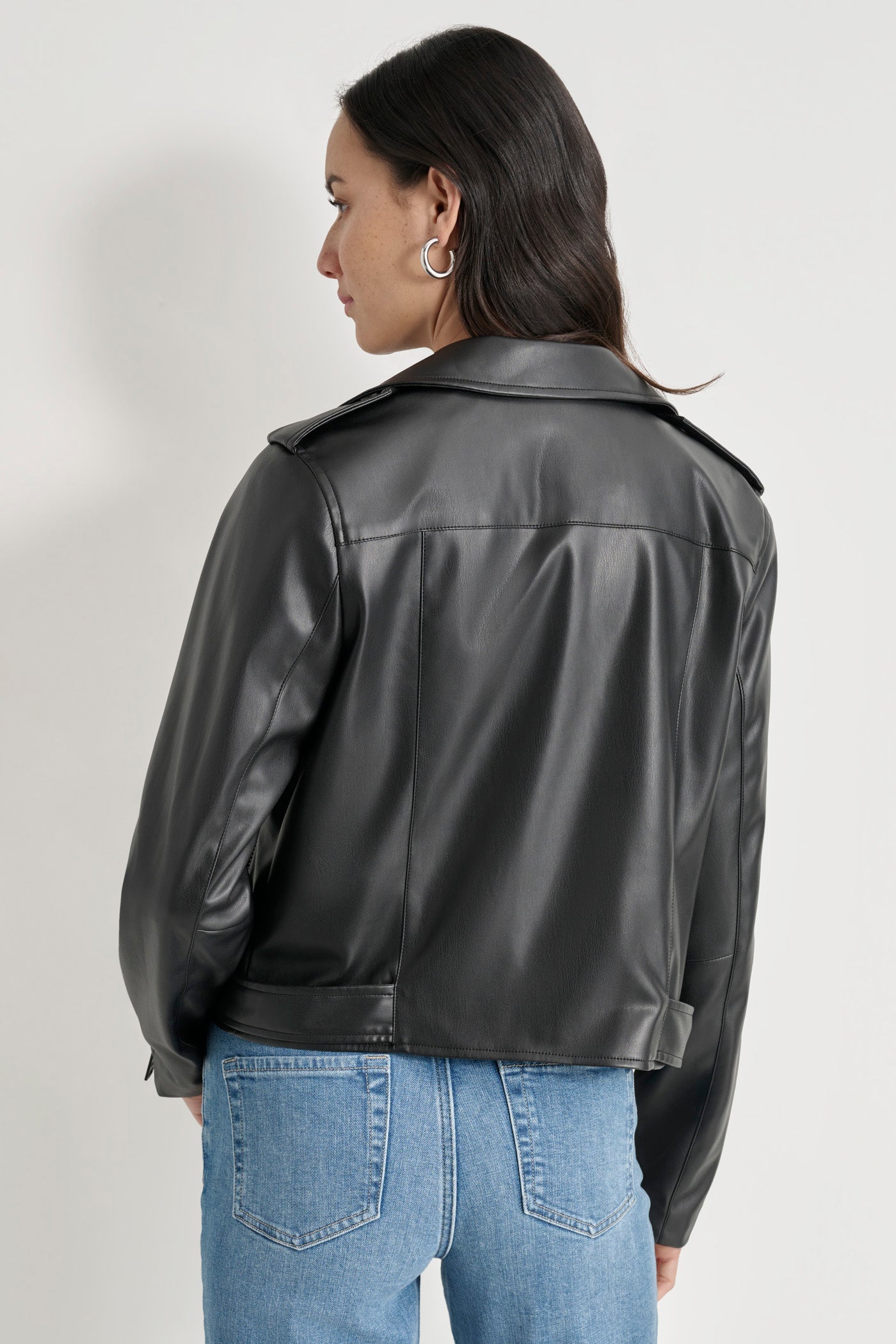 Stylish Faux Leather Biker Jacket