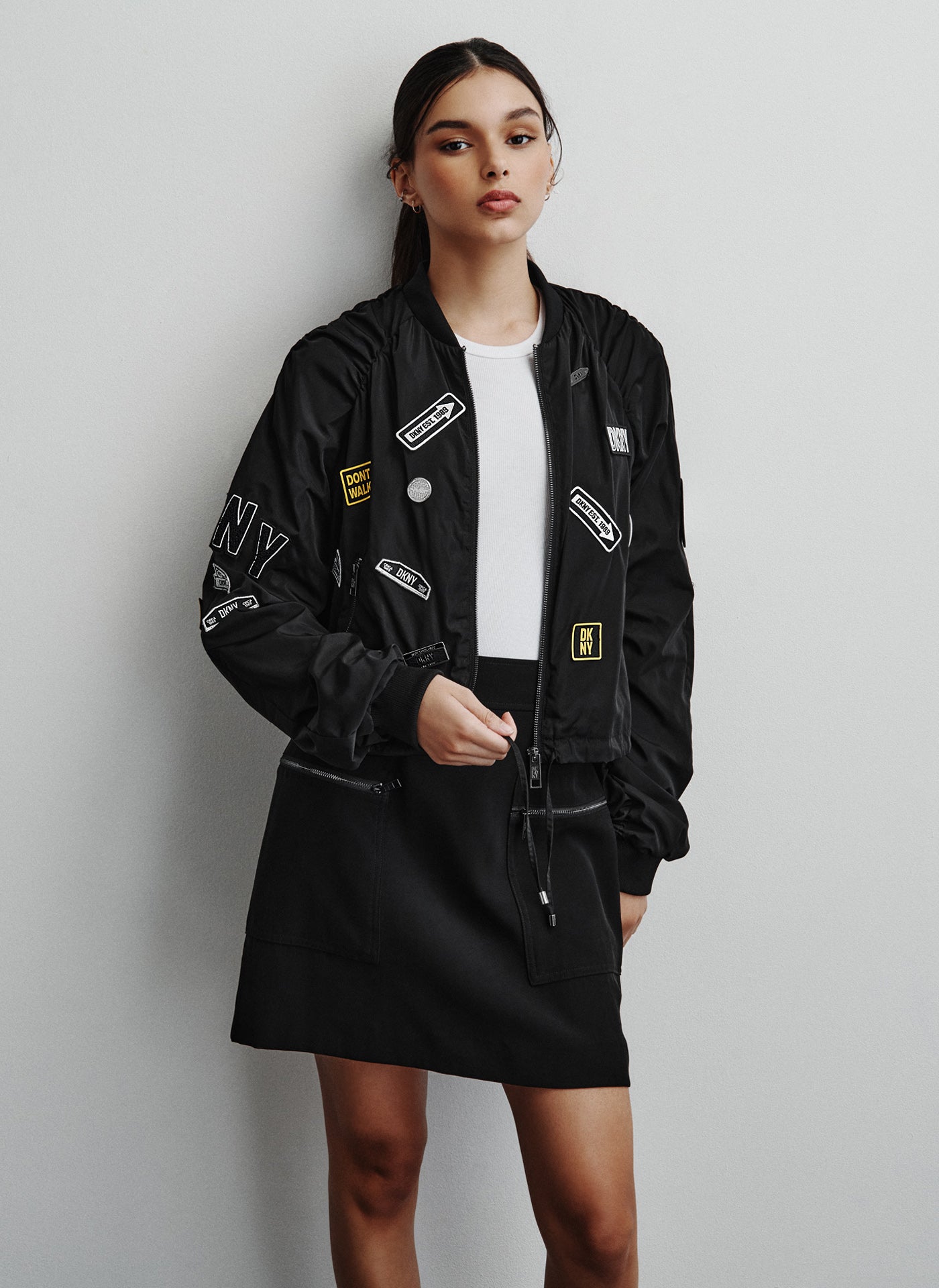 Stylish Cropped Embellished Bomber Jacket
