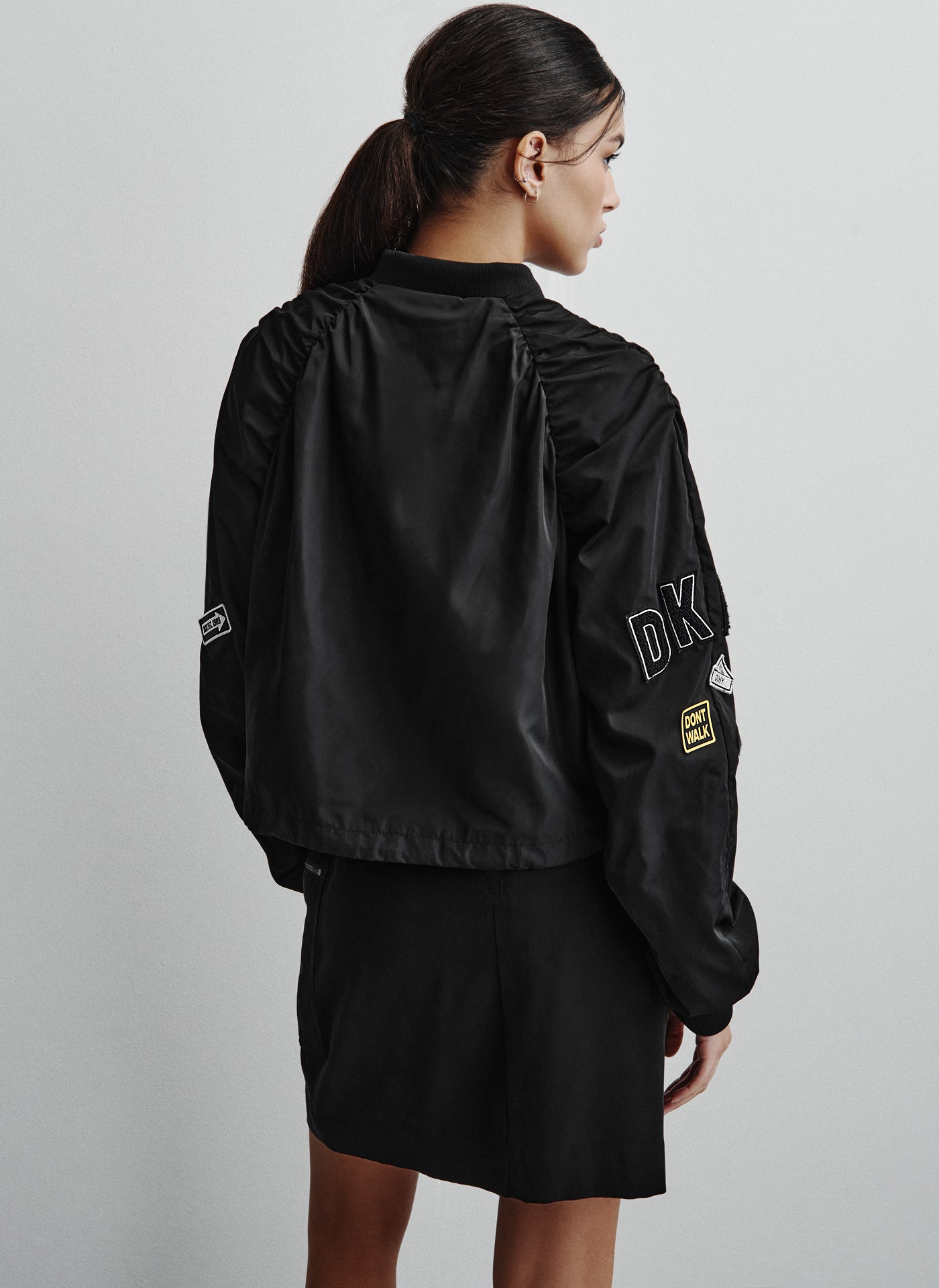Stylish Cropped Embellished Bomber Jacket