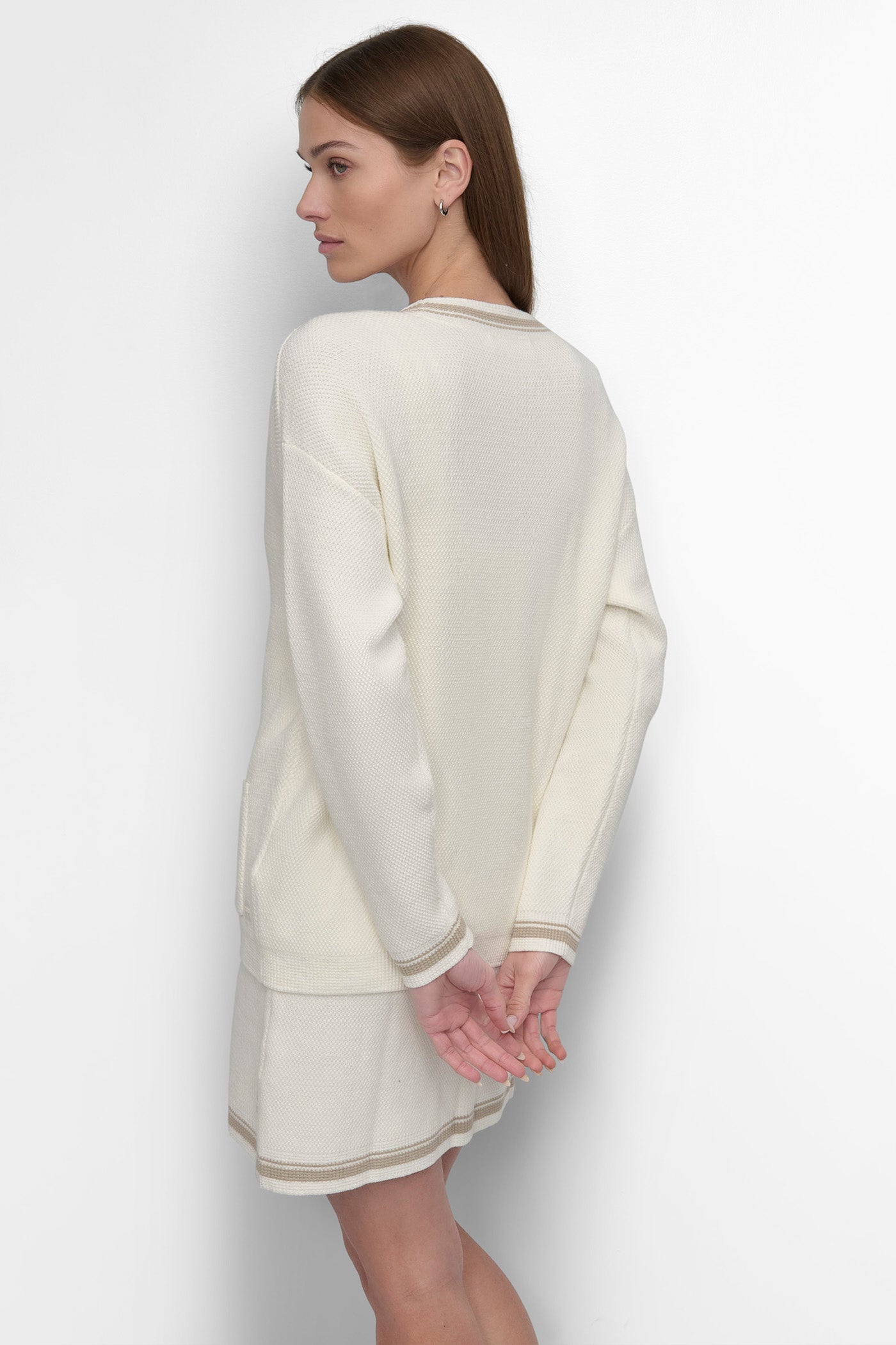 Classic Striped Piqué Cardigan for Men