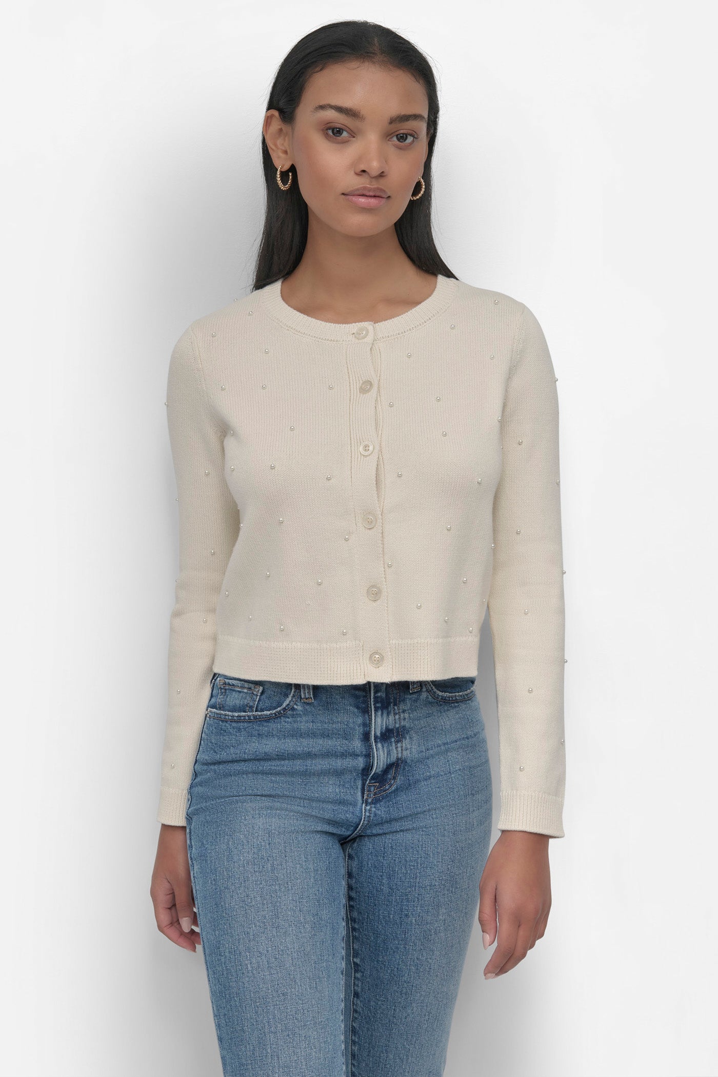 Classic Long Sleeve Crewneck Cardigan