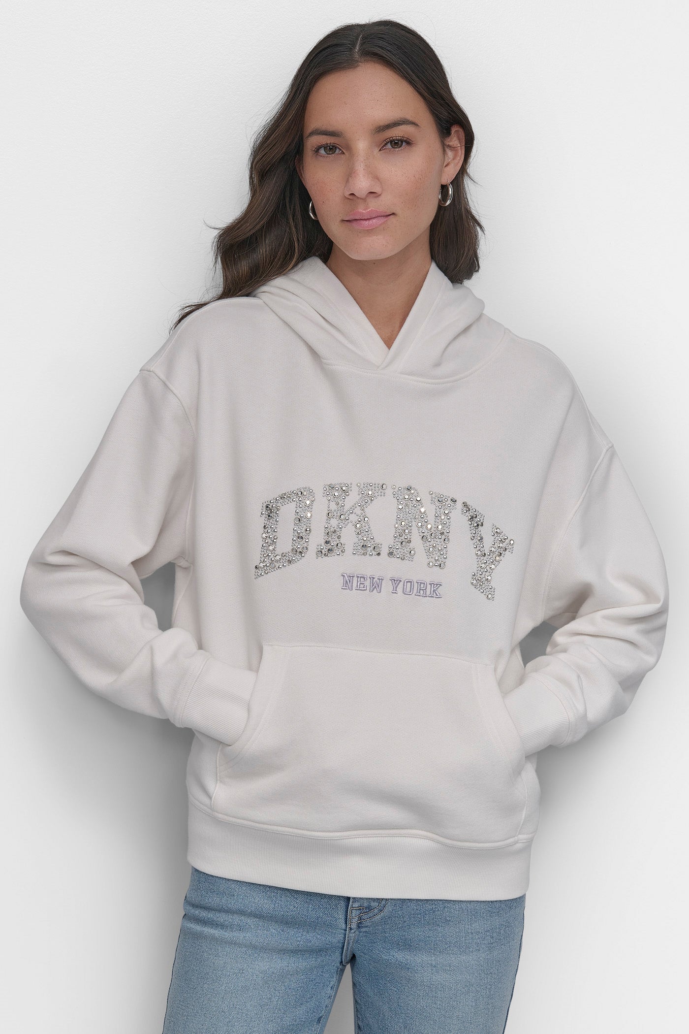 DKNY Arched Dome Sweatshirt – Stylish Stud Detail