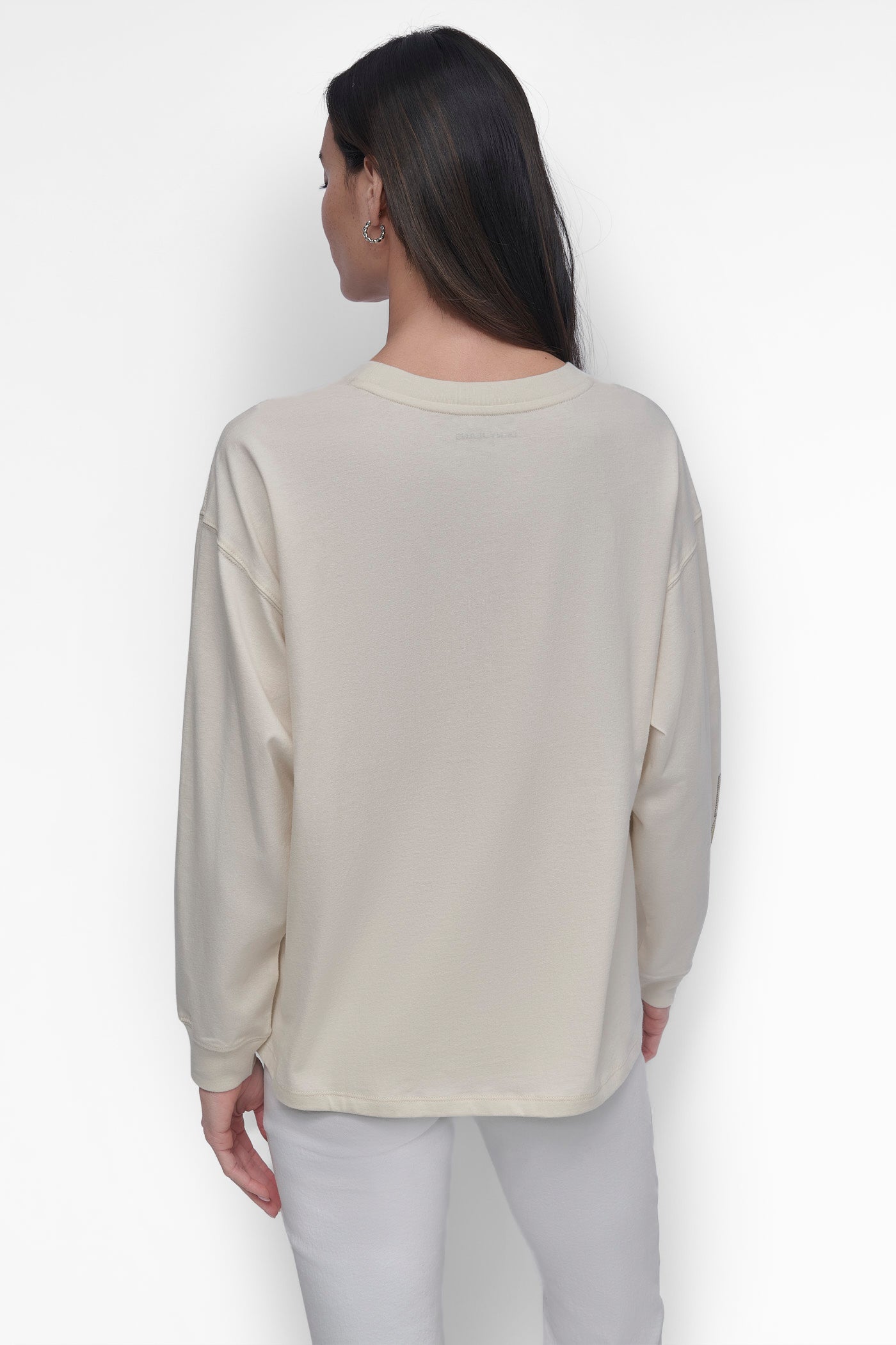 Long Sleeve Rhinestone Tee with Multi-Color Logo