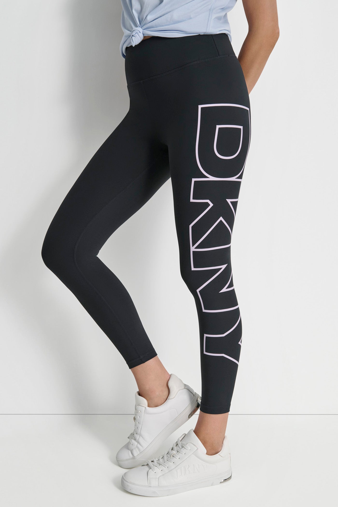 Cropped Mid-Rise Compression Leggings with Logo
