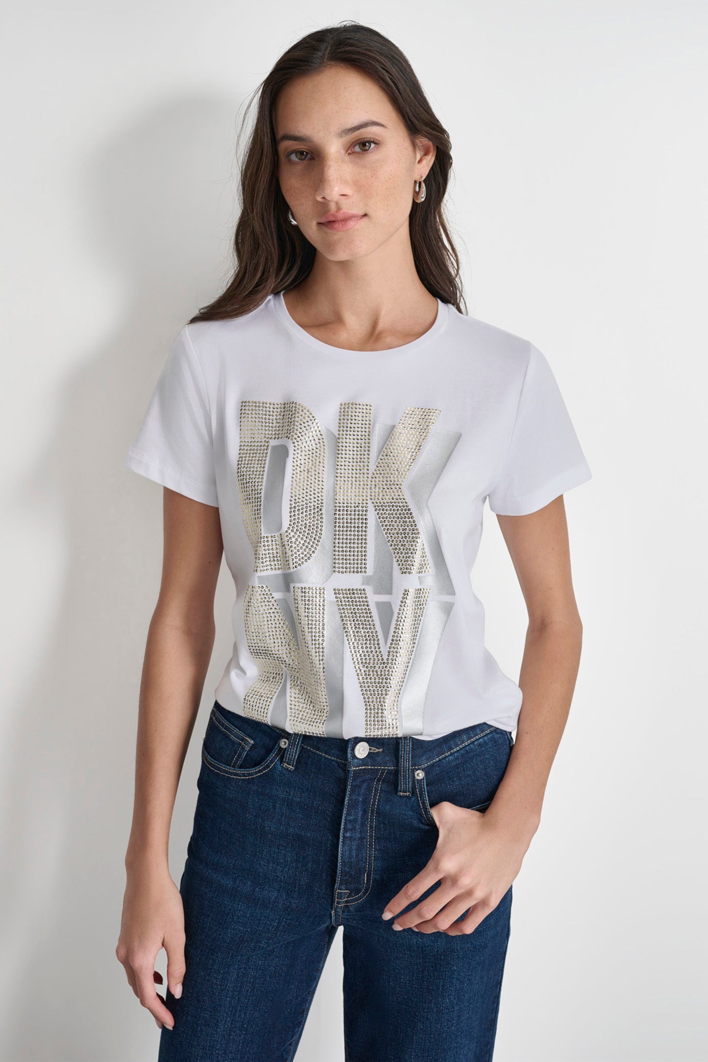 DKNY Glitter Shadow Graphic Tee